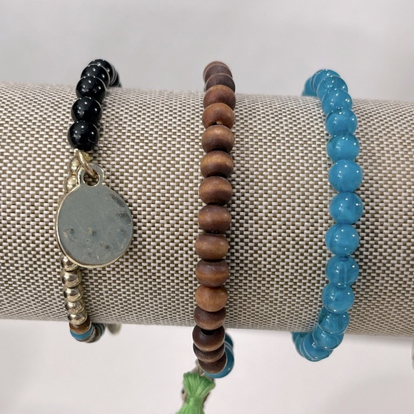 Beaded Bracelets Set of 3 Stretchy-OS - Picture 2 of 2